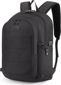 Tzowla Anti-Theft Water Resistant 17.3 Inch Laptop Backpack with USB Charging Port and Lock, Black