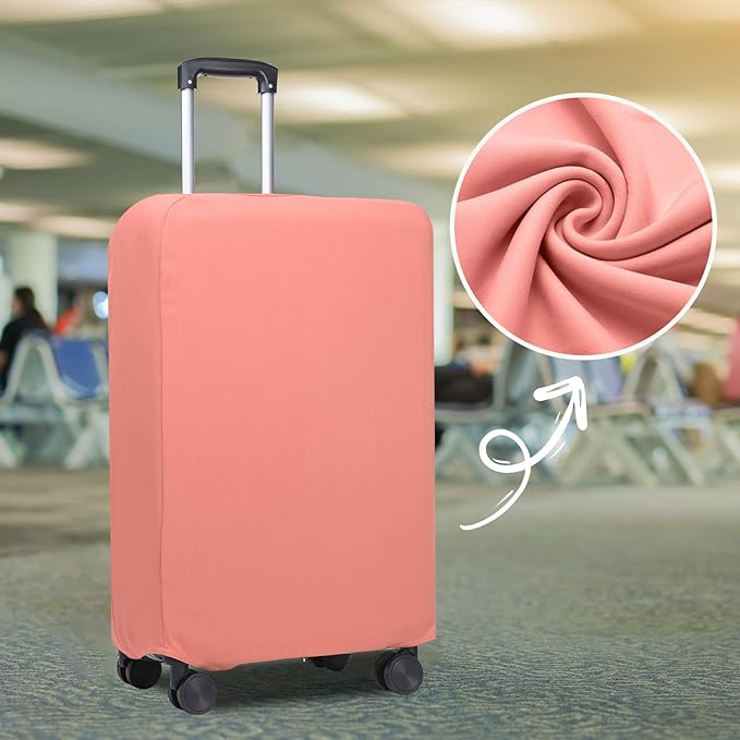 PATIKIL Luggage Cover, Suitcases Covers Elastic Carry on Cover Protector Washable Scratch-Resistant Fits 19-21 Inch Luggage for Travel Business Trips, Pink