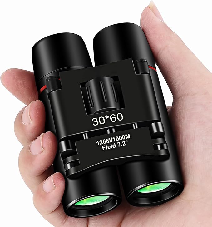 30x60 Binoculars for Adults and Kids,BAK4 Prism Waterproof Lightweight Foldable Easy Focus Small Compact Binoculars for Bird Watching, Hunting,Concerts,Travel,Hiking