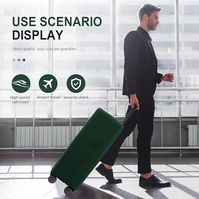 Travel Luggage Cover Suitcase Protector Scratch-Resistant Fit 19-31 Inch Suitcase, Not Included Suitcase (Avocado Green, XL(28-29 inch))
