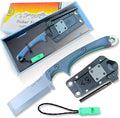 OUTDOOR ELEMENT Flicker Feather Knife Wise Owl GLOW - Right-Handed Survival Chisel Blade for Camping, Hunting, Culinary Knives & Bushcraft - Fixed Blade with Sheath, Firestarter and Emergency Whistle