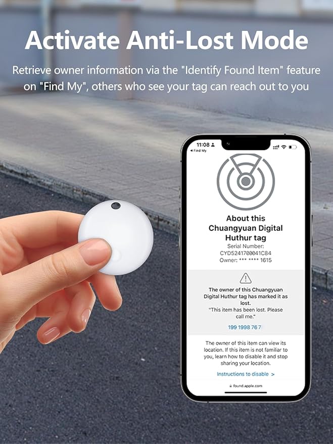 Tracker Tags, Item Finder Work with Apple Find My (iOS Only), Tracking Device Locator Smart Tag for Luggage, Keys, Wallet, Bike, Pets, Bags (Multi-Color, 4 Pack)