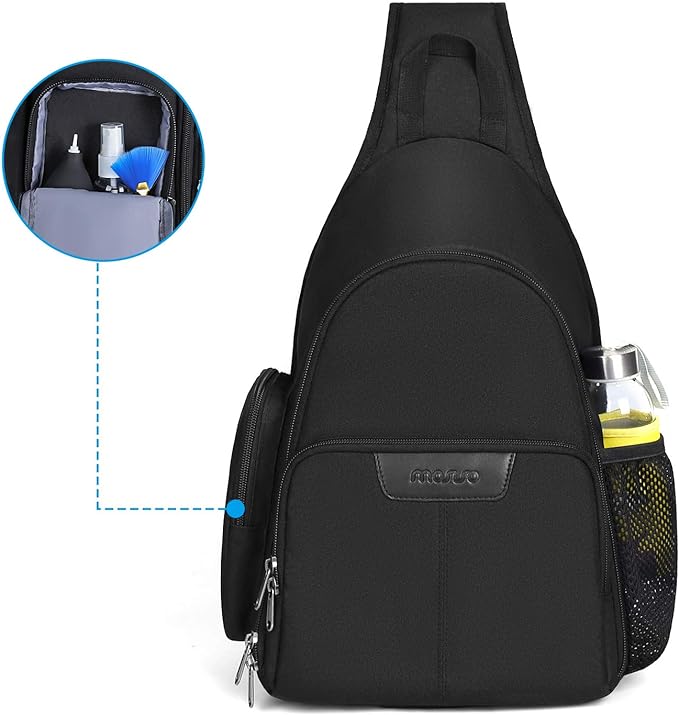 MOSISO Camera Bag Sling Backpack, DSLR/SLR/Mirrorless Full Open Camera Case with Tripod Holder&Rain Cover&Modular Insert, Photography Backpack Compatible with Canon/Nikon/Sony/Fuji, Black
