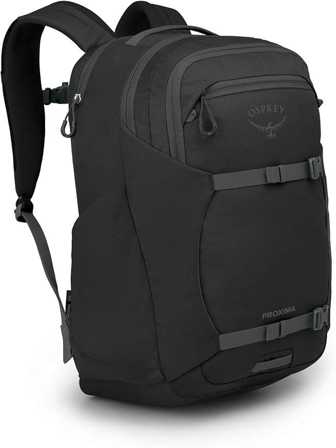 Osprey Proxima 30L Campus Laptop Backpack - Organized Everyday Pack with Dedicated Tech Storage, Water Bottle Pockets, and Comfortable Carry - Perfect for School, Commutie, and Travel, Black/Coal Grey