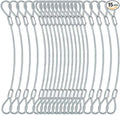 15 pcs 7.9 inch(20cm) 3mm Thickness Stainless Steel Wire Cable with Loops Vinyl Cover Coated Short Rope Lanyard Lock Safety Tether Chains,Clear