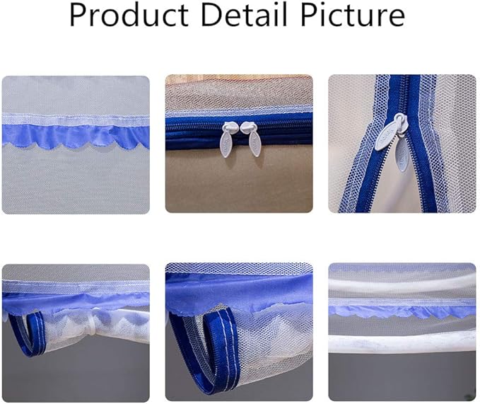 Pop-up Mosquito net Double Bed,L79x W59 x H59 in Double Door Zip Portable Tent Travel Mosquito net Free-Standing use one Compartment to Install Suitable for Bedroom no Hooks,L200*W150*H150CM