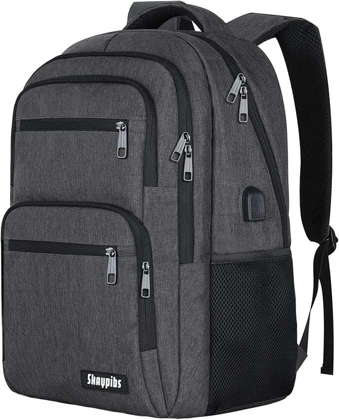 Backpck for Men Women, School Backpack for Boys Girls Teen, 15.6 inch Laptop Back Pack with USB Charger Port, Bookbag with USB Charger for travel, Work backpack,book bag, Mochilas para hombres Black