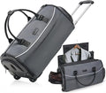 Fanwoli 3-in-1 Rolling Garment Bag for Travel, Wheeled Carry-On Luggage with Shoe Storage & Detachable Organizer, Wrinkle-Free Compartment for Suits/Dresses/Wedding Gowns, Fits Most Airline Size