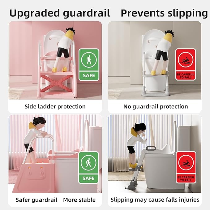 Toddler Potty Training Toilet Seat Featuring Soft Padded Attachment- for Toddlers 1-3 Kids Boys Child Baby Girls PottyTrain Chair Adapter and Essential Sink/Kitchen Helper (Removable Cushion)