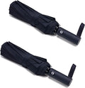 PFFY 2 Packs Travel Umbrella Windproof Auto Open & Close Collapsible Folding Small Compact Backpack Car travel Essentials Purse Umbrellas for Rain