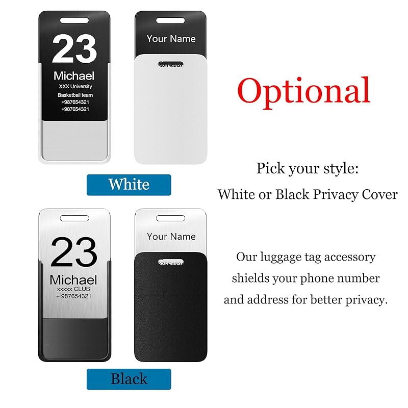 Stainless Steel Personalized Luggage Tags for Suitcases - Custom Name ID Travel Tags for Luggage, Backpacks and Bags - Metal Travel Essentials Accessories for Kids, Women and Men - Bulk Set (2 Pack)