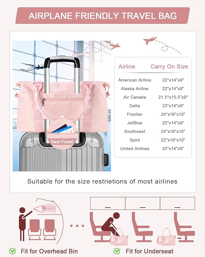Initial Travel Duffel Bag Sports Gym Bag for Girls Teen Birthday Gifts,Pink Personalized Weekender Bag Carry On Tote Bags for Women Men,Waterproof Overnight Luggage Bag with Trolley Sleeve(Letter Z)