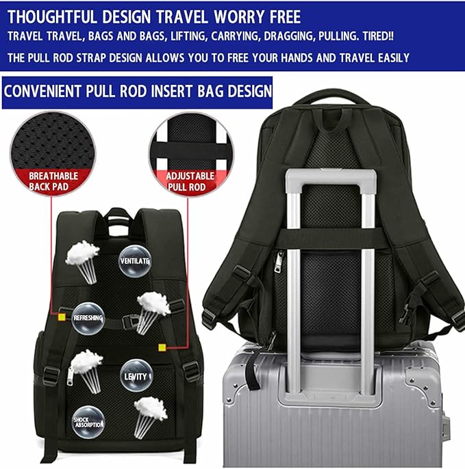 Men's Multilayer Backpack Business Casual Large Capacity Multifunctional Laptop Bag (Grey)
