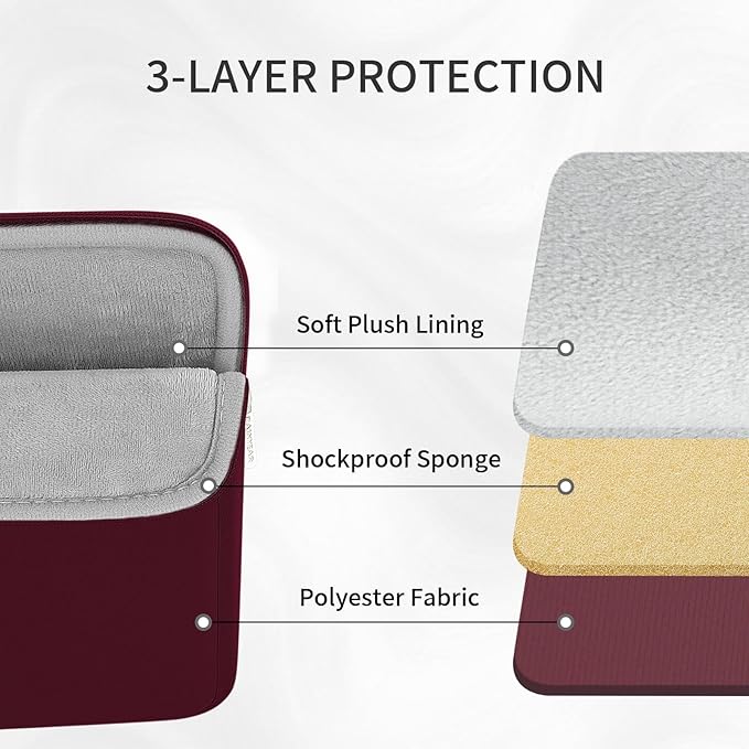 RAINYEAR Laptop Sleeve Case with Front Pocket, 13.3 Inch Protective Portable Case Briefcase Laptop Bag Cover Compatible with MacBook Air/Pro 13-13.3 inch, MacBook Pro/Max 14 inch, Red