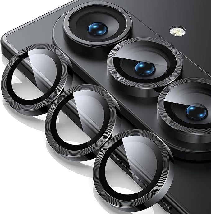 WSKEN for Z Fold 7 Camera Lens Protector Case Cover - Ultra HD Anti-Reflective Tempered Metal Glass Anti Scratch Rear Camera Screen Protector Film for Samsung Galaxy Z Fold 7 5G Accessories,Black