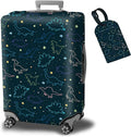 Luggage Cover Suitcase Protector Plus 1 Luggage Tag, Dinosaurs Space Travel Suitcase Cover Suitable for 26-28 inch Luggage (L) with Concealed Zipper Washable Elastic Cloth Dustproof Anti-Scratch