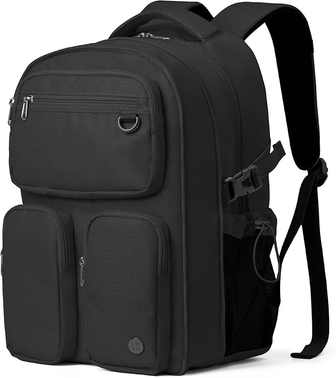 mixi Large Capacity Travel Laptop Backpack, Lightweight Durable College Bookbag Men Woman 15.6" Computer Bag, Water Resistant Outdoor Hiking Backpacks With Multifunction Pockets, 17 Inch Expandable