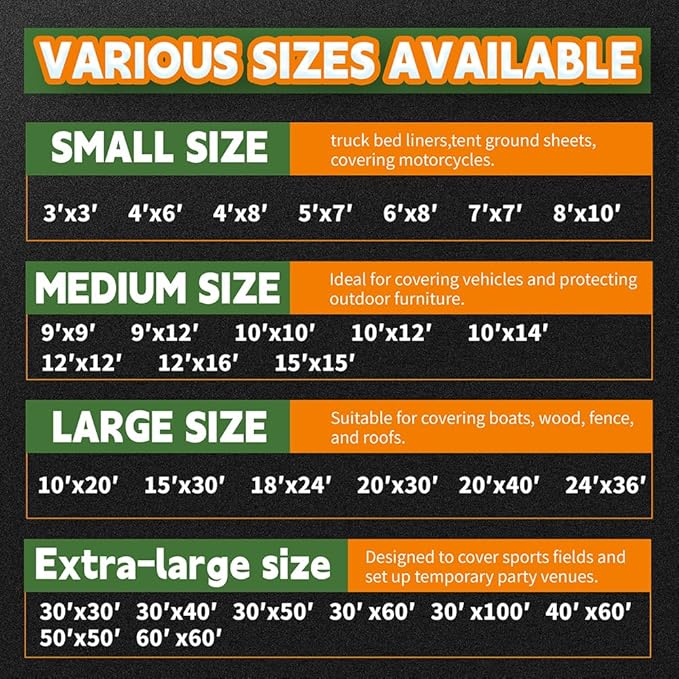 RAINDEWAY Tarps Heavy Duty Waterproof 7x7 Feet (2 Pack), 10Mil Multipurpose Poly Tarp Cover with Metal Grommets and Reinforced Edges, Silver/Brown Tarp