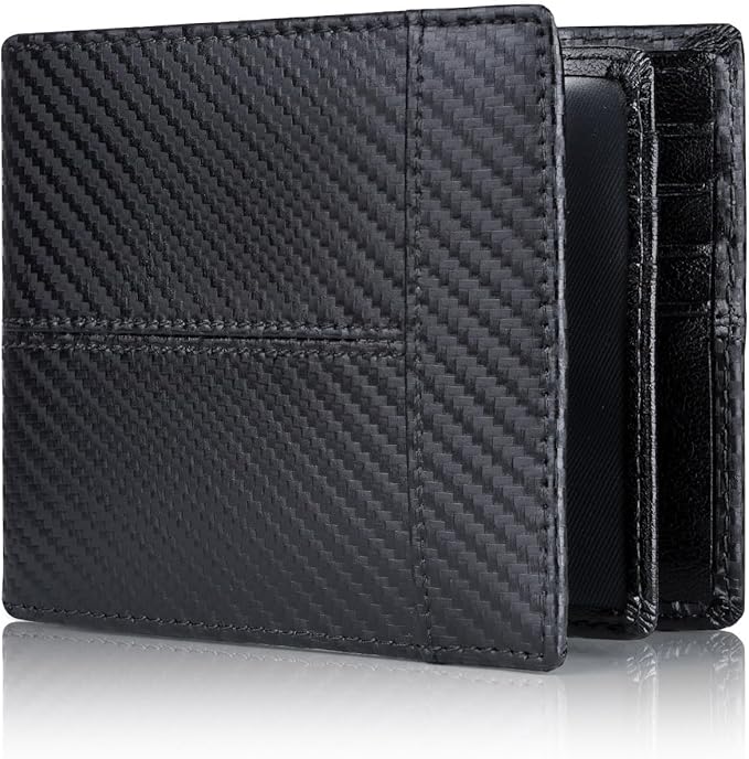 Swallowmall Mens Wallet Rfid Blocking Leather Wallet for Men Bifold Wallet Leather with 1 ID Window 16 Card Slot