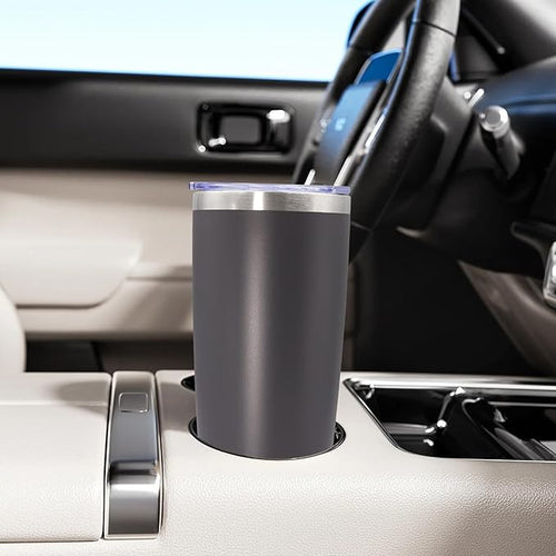 20oz Tumbler Bulk Stainless Steel Tumbler Cup with Lid Vacuum Insulated Double Wall Travel Mug, Durable Powder Coated Travel Coffee Tumbler Mug for Hot & Cold Drinks, Grey,8 Pack