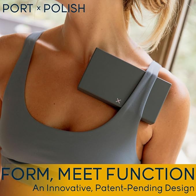 PORT X POLISH Designer Weekly Pill Box Organizer (Single 1X Daily, Classic Black) | Compact, Stylish 7-Day Vitamin Supplement Case | Cute Portable Mini Travel Medicine Carrier | BPA-Free Pillbox Caddy