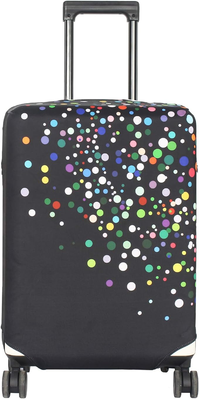HYPER VENTURE Washable Luggage Cover - Fashion Suitcase Protector Fits 18-22 Inch Luggage (Color Dots, S)