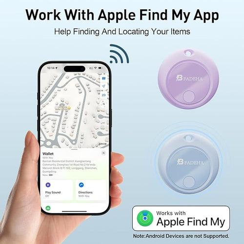 2025 [Apple MFi Certified] (iOS Only) Bluetooth Tracker Smart Finder for Apple Find My, iPhone Card Wallet Finder GPS Tracker, 5-10 Years Battery, Keys Finder and Item Locator for Keys, Bags, Passport
