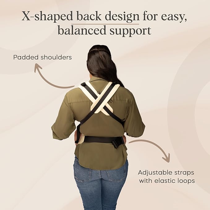 Cub & Co Ergonomic Baby Carrier Newborn to Toddler – 4-in-1 Adjustable with Head & Lumbar Support, Breathable Fabric, Multi-Position Design, Foldable for Travel (Beige)