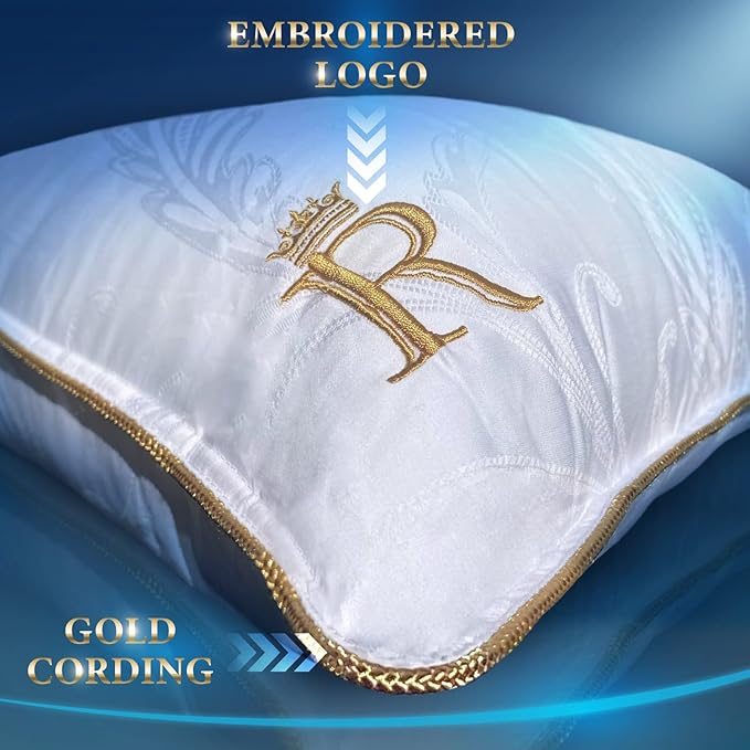 Royal Therapy Pillows Standard Size Set of 2 (20x26 in), Alternative Goose Down Pillows, Adjustable Standard Pillow, All Sleepers, Side Sleeper Pillow