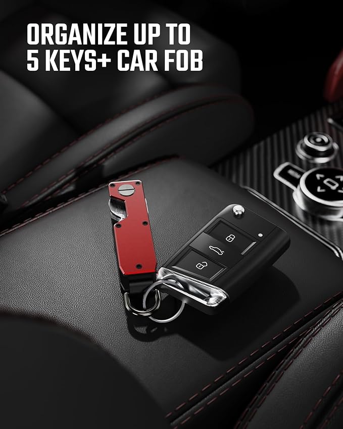 Key Organizer for Men Compact Key Holder Minimalist Key Case Metal Key Chain Key Holder for Keychain Secures 2-5 Keys