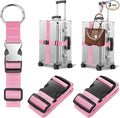 BILIONE 3Pcs Luggage Straps Set - 2 Suitcase Straps 70'' Long and 1 Add A Bag Strap, Adjustable Luggage Identifiers Nylon Travel Belt