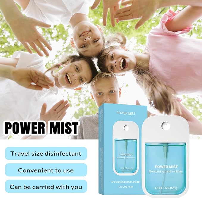 Power Mist Hydrating Hand Sanitizer Spray, Portable Travel-Size Hand Sanitizer Spray, 500-Sprays Each，Suitable for Both Adults and Children (Lavender)