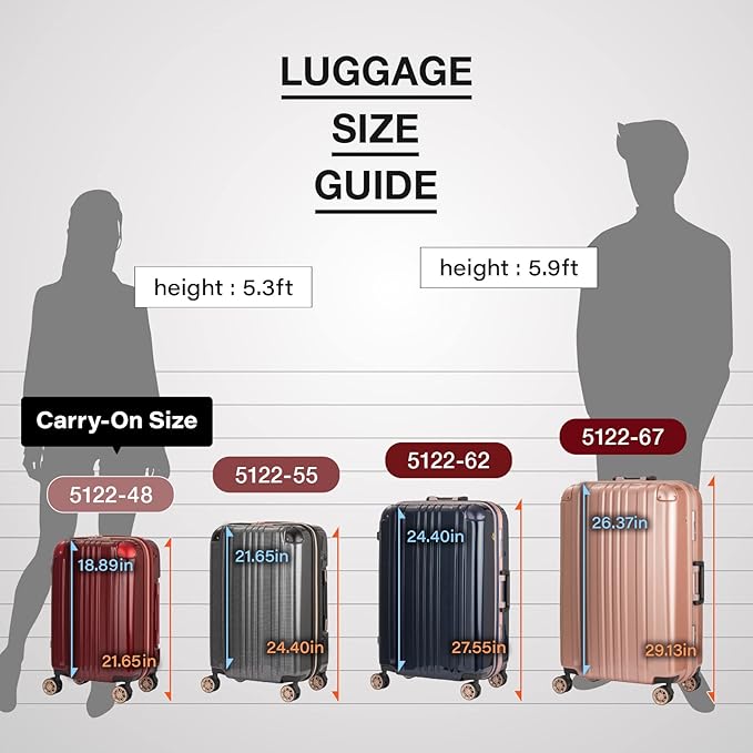 LEGEND WALKER Hardside Expandable Zipper Luggage, 24-inch, Green, 5122-55-GR