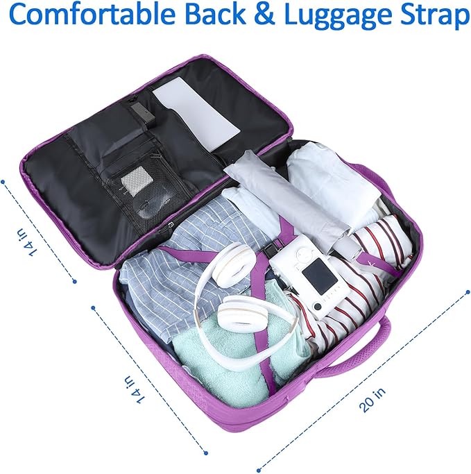 50L Carry On Backpack, Extra Large Laptop Backpack, Travel Backpack for Women, Expandable Water Resistant Big Bag Anti-Theft Business Daypack Fit 17 Inch Laptop with USB Port,Purple