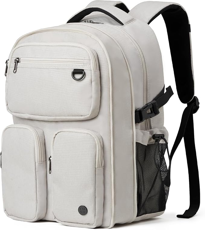 mixi Large Capacity Travel Laptop Backpack, Lightweight Durable College Bookbag Men Woman 15.6" Computer Bag, Water Resistant Outdoor Hiking Backpacks With Multifunction Pockets, 17 Inch Expandable