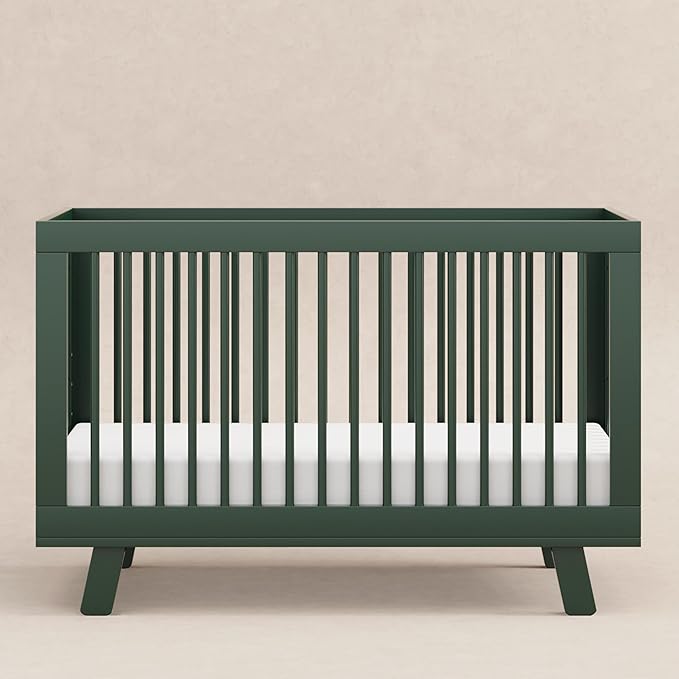 Babyletto Hudson 3-in-1 Convertible Baby Crib with Toddler Bed & Daybed Conversion - Strong, Durable, and Easy to Assemble - GREENGUARD Gold Certified w/ 4 Adjustable Mattress Heights - Forest Green