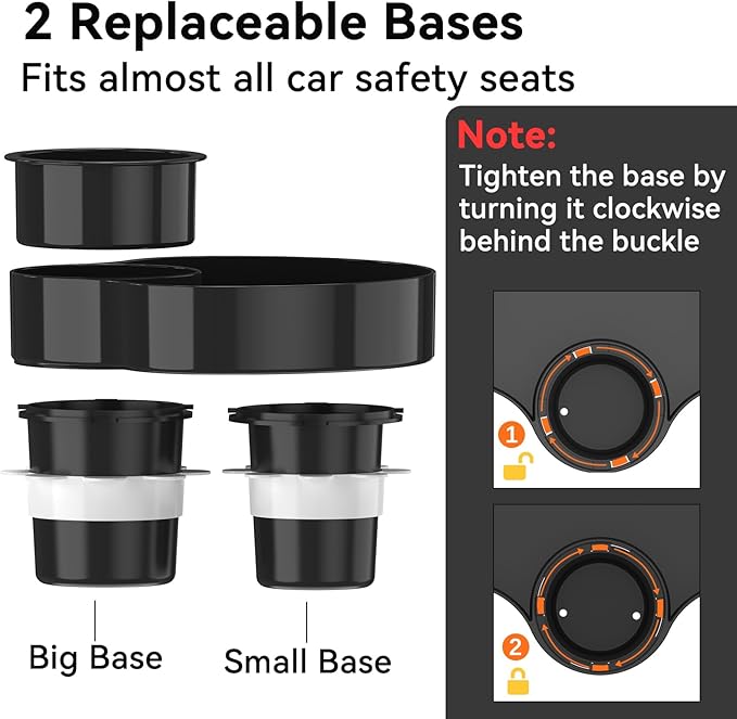 [2 Packs] Kids Car Seat Tray, Travel Tray with Cup Holder for Toddler Baby, Kids Car Seat Food Snack Organizer for Road Trip, Stroller snack Organizer Travel Must Haves Toddler Must Haves (Black)