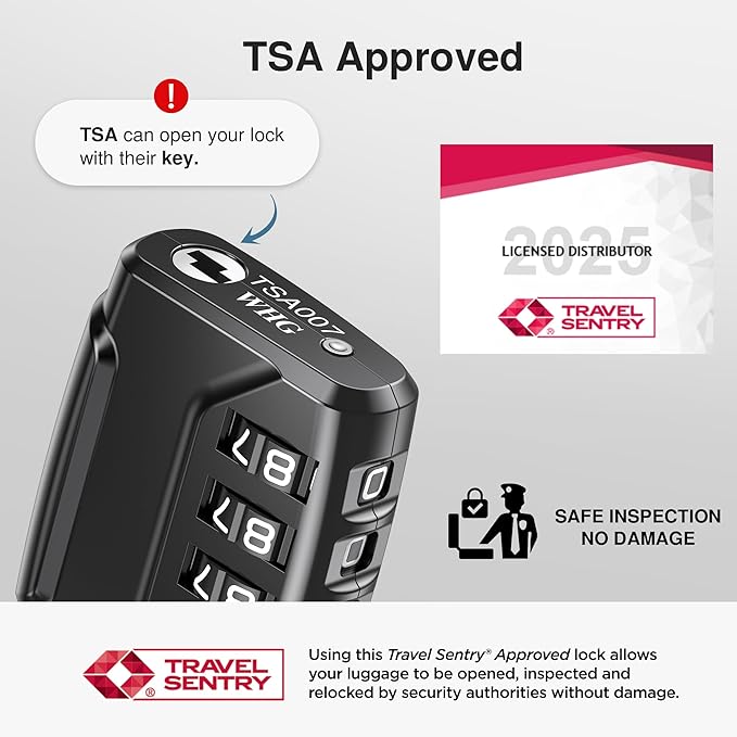 Puroma 2 Pack TSA Approved Luggage Locks, 4 Digit Combination Travel Locks Resettable Code Lock with Zinc Alloy Body for Suitcase, Toolbox, Backpack, Bag, Gym Locker (Black)