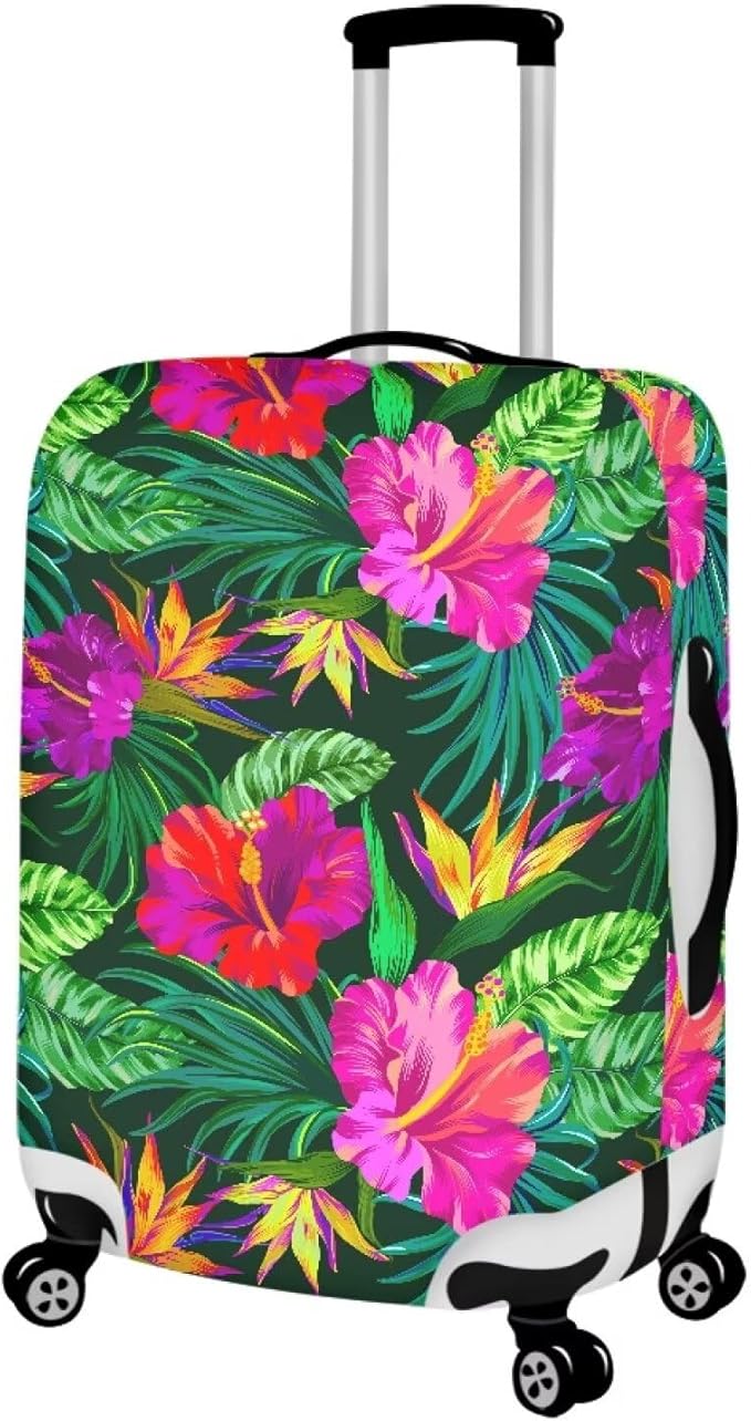 Tropical Floral Leaf Print Suitcase Cover Womens Travel Luggage Protector Cover Suitcase Baggage Decoraitve Covers for 26-29 inches