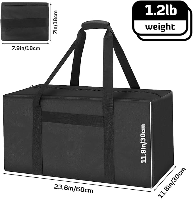 INFANZIA 24inch Sports Duffel Travel Bag, 56L Duffel Tote Bag with Upgrade Zipper, Water Resistant & Foldable Equipment Storage Bag for Camping Tent Tripod Fishing, 2PCS