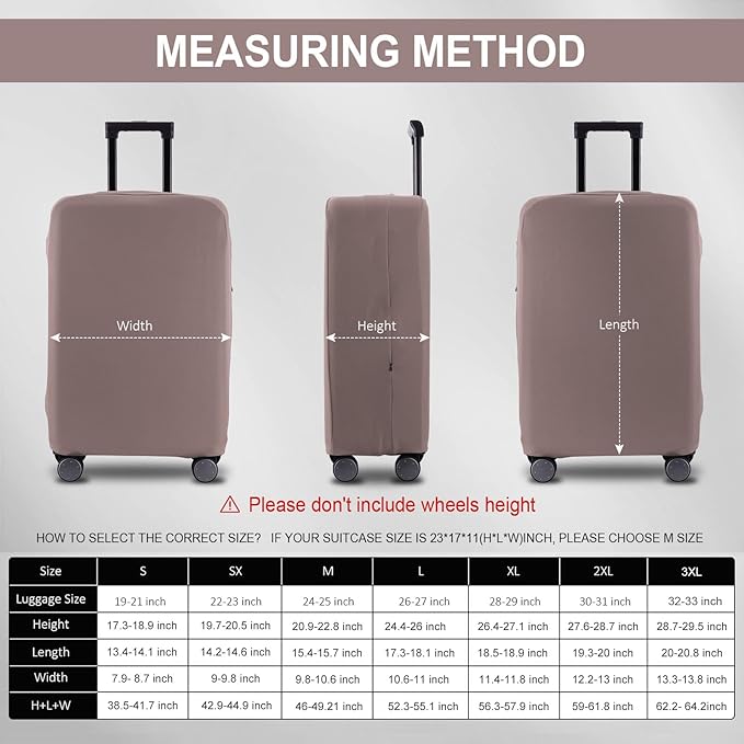 Travel Luggage Cover Suitcase Protector Scratch-Resistant Fit 19-31 Inch Suitcase, Not Included Suitcase (Khaki, M(24-25 inch))