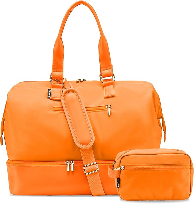 Weekender Bags for Women, Large Travel Duffel Bag with Shoes Compartment, Carry On Overnight Tote Bags with Toiletry Bags, Hospital Bags for Labor and Delivery