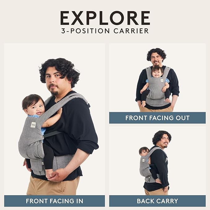 Baby Tula Explore Carriers - Breathable Baby Carrier Newborn to Toddler - Adjustable Toddler Carrier - Multiple Ergonomic Positions Front and Back - Ergonomic Fit for 7-45 lb - Mesh, Olivia