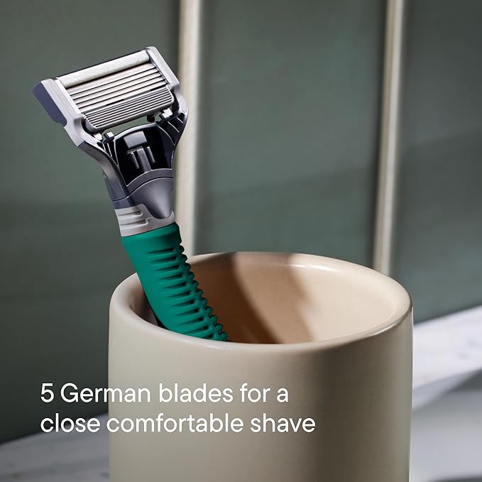 Harry's Shaving Kit for Men - Razor Handle and 3 Razor Blade Refill Cartridges - Sage