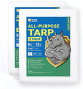 GUARD SHIELD Tarp White 8x12 Feet Multi Purpose Waterproof Poly Tarp Cover 5mil (2-Pack)