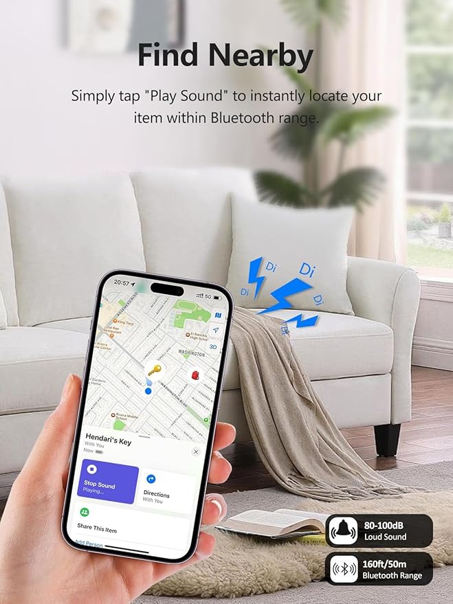Tracker Tags, Item Finder Work with Apple Find My (iOS Only), Tracking Device Locator Smart Tag for Luggage, Keys, Wallet, Bike, Pets, Bags (Multi-Color, 4 Pack)