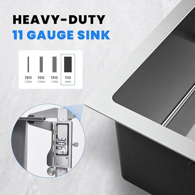 POPFLY 25×18 Inch Drop in Kitchen Sink, 18 Guage Stainless Steel 9 Inch Deep Sink, 25 Inch Top mount Kitchen Single Bowl 2 Holes Sink, Brushed Nickel
