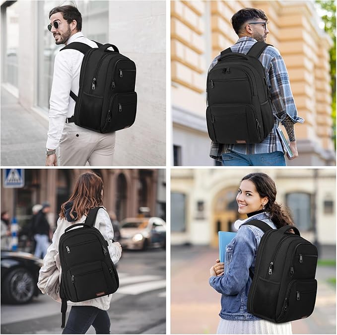 BIKROD Backpack for Men, TSA Travel Backpack, College Backpacks Water Resistant Back Pack with USB Charging Port, Business Anti Theft Durable Computer Bag Gifts Fits 17.3 Inch Laptop, Grey