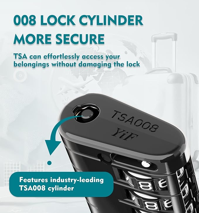 ANVIL 4 Digit Luggage Locks, TSA Locks for Luggage, Advanced TSA008 core, Alert Indicator for Your Travel Lock, Suitcase Lock. (1, Black)