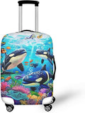 Killer Whale Luggage Cover Elastic Universal Luggage Covers for Suitcase Fit 26-29 Inch Zip Closure Suitcase Cover Protector for Travel Business Anti-Scratch Baggage Covers Case